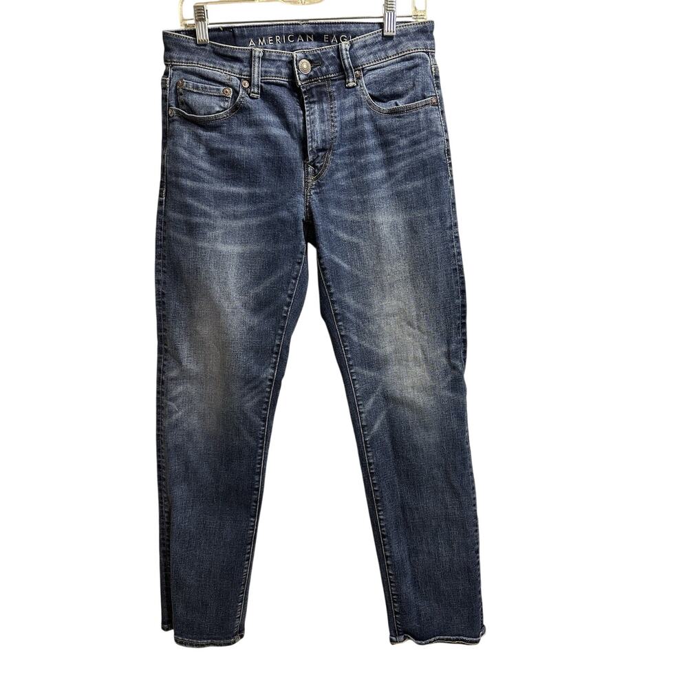 American Eagle AirFlex Slim Straight Jeans Mens 30x32 Stretch Medium Wash Denim